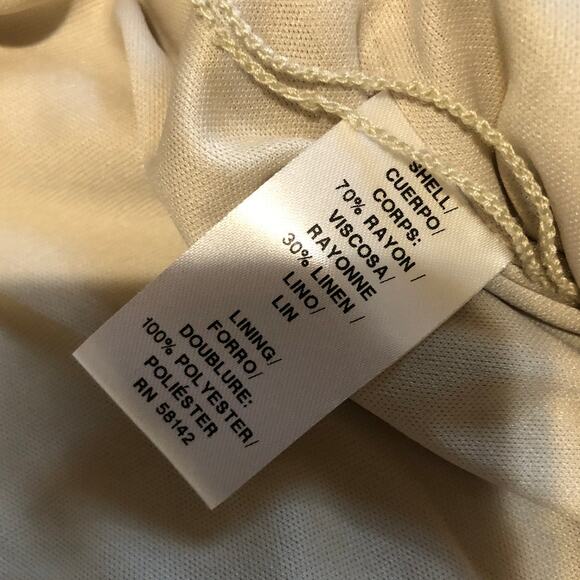 London Times Linen Blend Sleeveless Romper Tortoise Rings Belted M Quiet Luxury - Picture 10 of 10